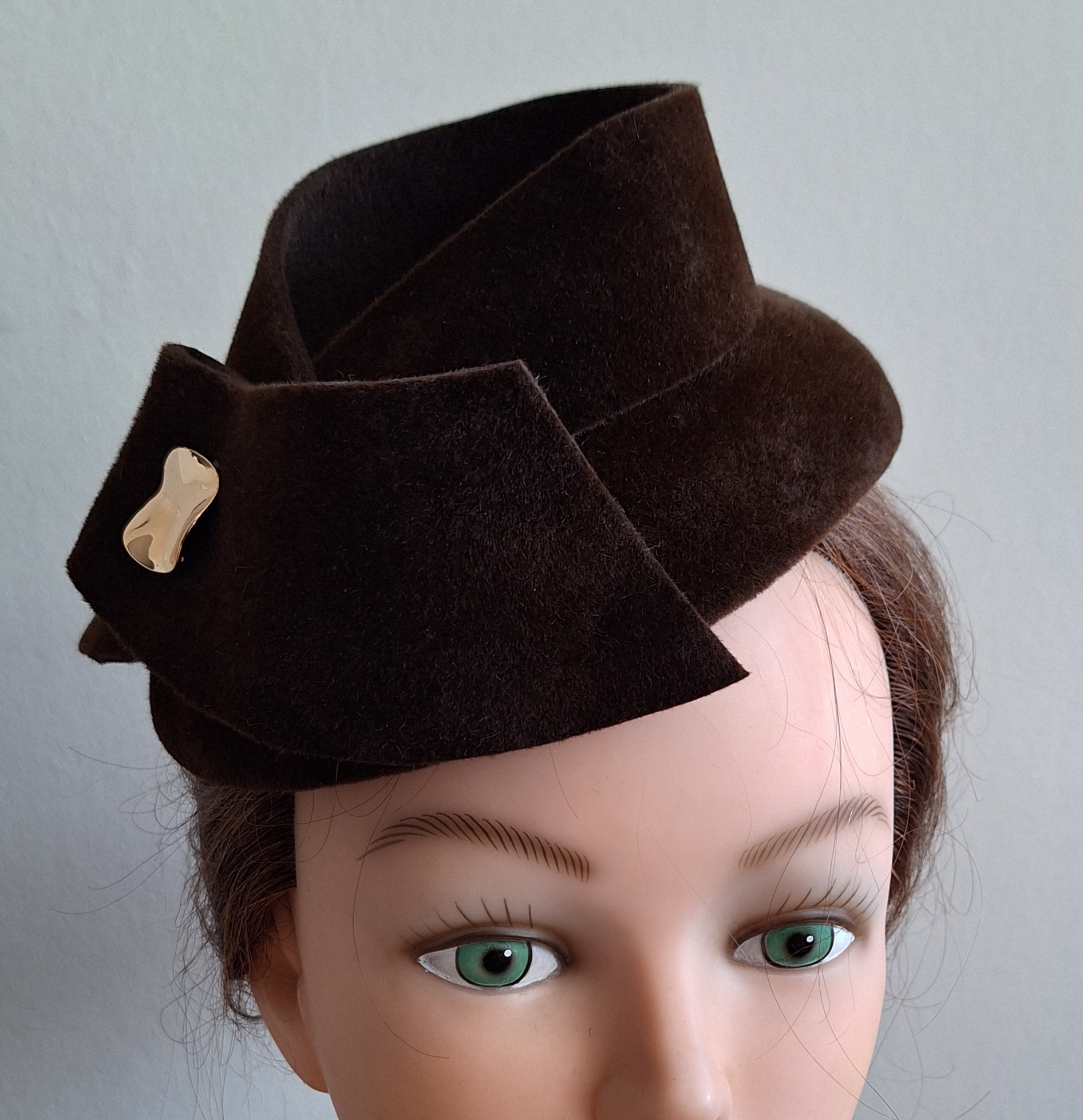 damesdop Marjanne donkerbruin veloursvilt - Afbeelding 5